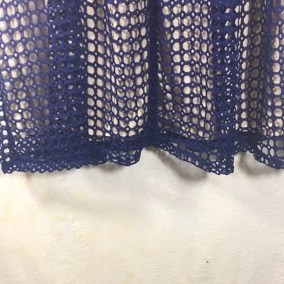 Blush Navy Fishnet Short Sleeve Dress Size M NWT - Picture 6 of 9